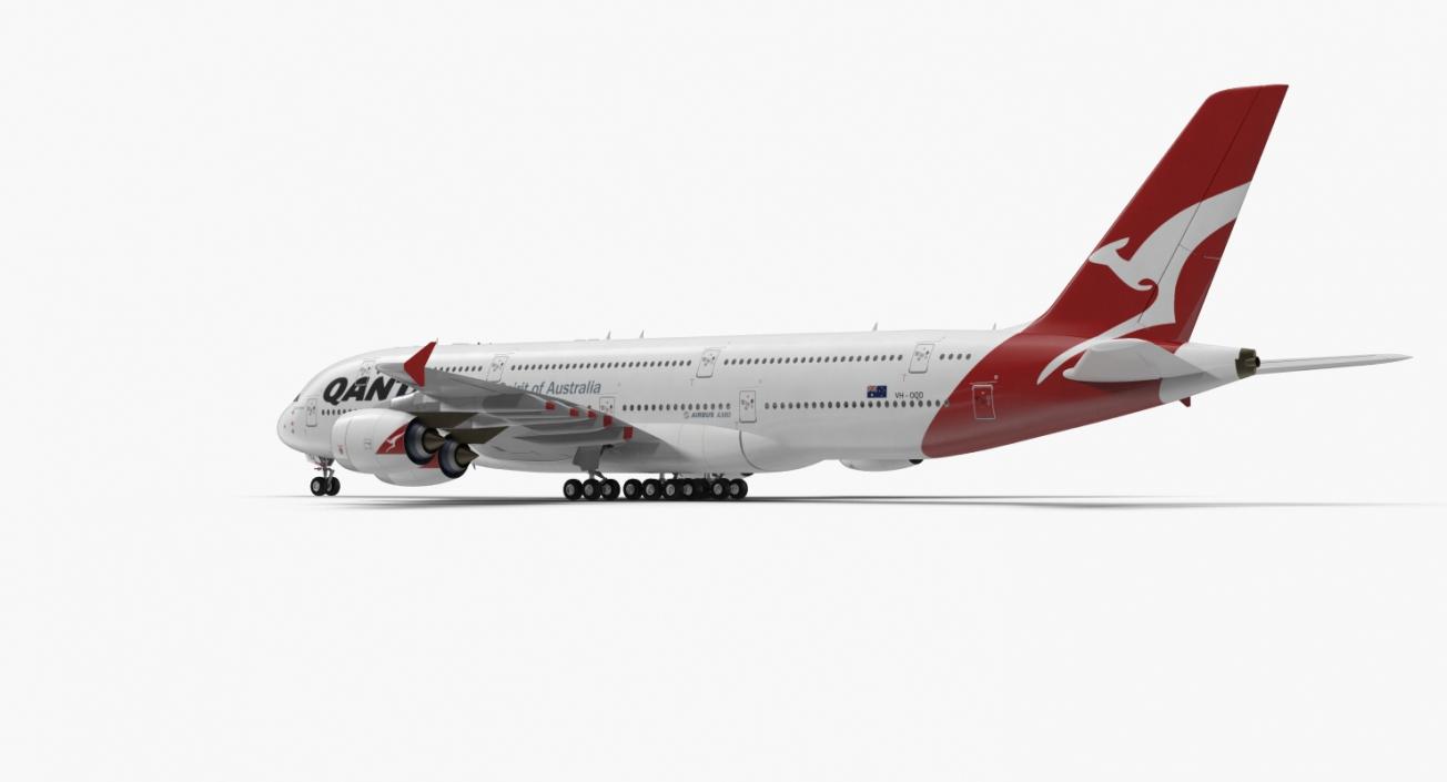 3D Airbus A380-1000 Qantas model